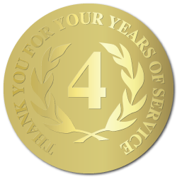4 Years Embossed Award Stickers