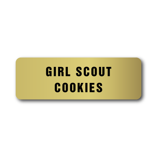 Girl Scout Cookies, Gold Rectangle, Roll of 100 Stickers