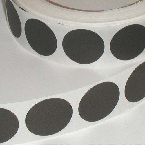 1" Black Matte Paper Circle Wafer Seals