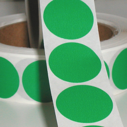 1" Green Matte Paper Circle Wafer Seals