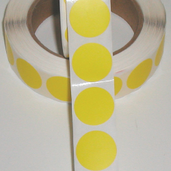 1" Yellow Matte Paper Circle Wafer Seals