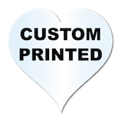 1" x 1" Heart Shape Clear Custom Printed Stickers
