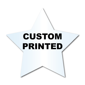 2.375" x 2.5" Star Shape Clear Custom Printed Stickers