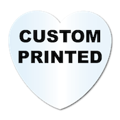 2.875" x 2.75" Heart Shape Clear Custom Printed Stickers
