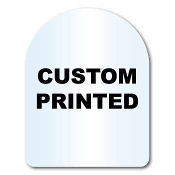 1.75" x 2.25" Arch Shape Clear Custom Printed Stickers