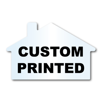 1.875" x 2.875" House Shape Clear Custom Printed Stickers