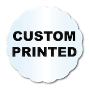 1.625" x 1.625" Scallop Shape Clear Custom Printed Stickers