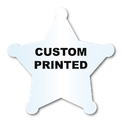 2.75" x 2.75" Sheriff Star Shape Clear Custom Printed Stickers