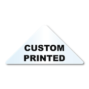 1.25" x 2.5" Triangle Shape Clear Custom Printed Stickers
