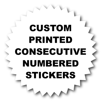 1.875 Dia. Burst Custom Consecutive Numbered Stickers