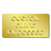 1" x 2" Round Corners Rectangle Custom Blind Embossed Stickers
