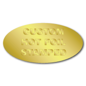 1.25" x 2.5" Oval Custom Hot Foil Stamped Stickers