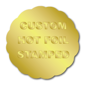 1.625" x 1.625" Scallop Special Shape Custom Hot Foil Stamped Stickers