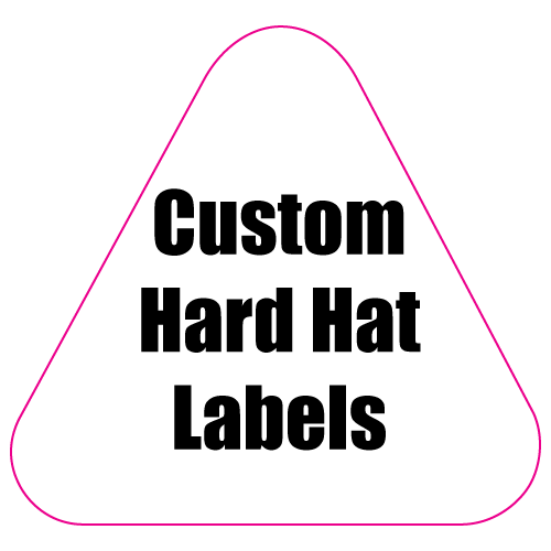 2.125 x 2.25 Round Corner Triangle Custom Printed Full Color Hard Hat Labels