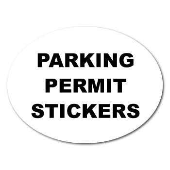 2" x 2.75" Oval Custom Printed Parking Permit Stickers