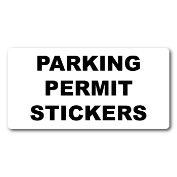2.75" x 4.75" Round Corner Rectangle Custom Printed Parking Permit Stickers