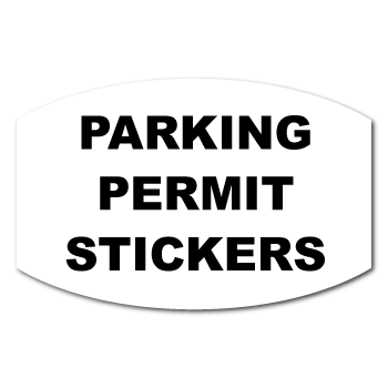 1.5" x 2" Special Oval Custom Printed Parking Permit Stickers
