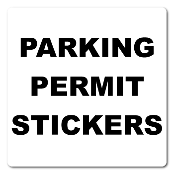 1.75" x 1.75" Round Corner Square Custom Printed Parking Permit Stickers