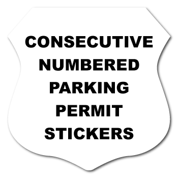 2.75 x 2.75 Badge Custom Printed Inside Parking Permit Numbered Front Adhesive Stickers