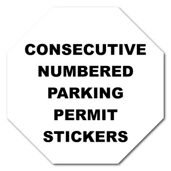 2.75 x 2.75 Octagon Custom Printed Inside Parking Permit Numbered Static Cling Stickers