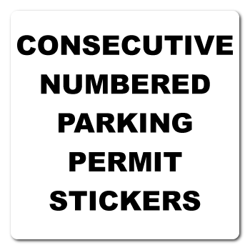 1.75" x 1.75" Round Corner Square Custom Printed Parking Permit Numbered Stickers