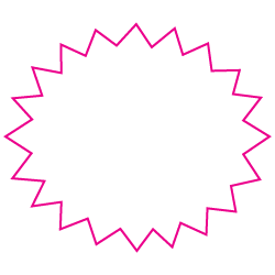 1" x 1.25" Starburst Custom Printed Stickers