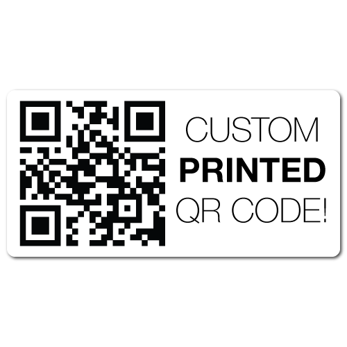 1 x 2.5 Round Corner Rectangle Custom Printed QR Stickers