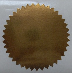 2 Inch Shiny Bronze Notary & Certificate Foil Seals