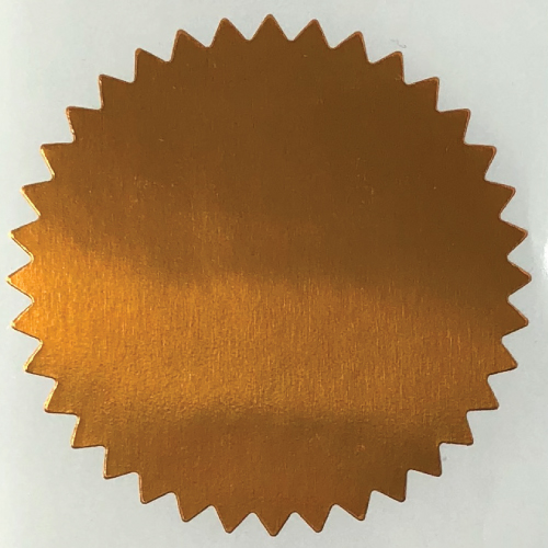 2 Inch Shiny Copper  Notary & Certificate Foil Seals Stickers