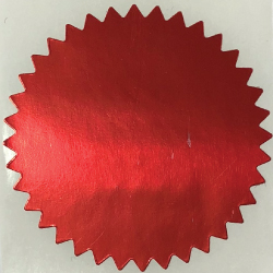 2 Inch Shiny Red  Notary & Certificate Foil Seals Stickers
