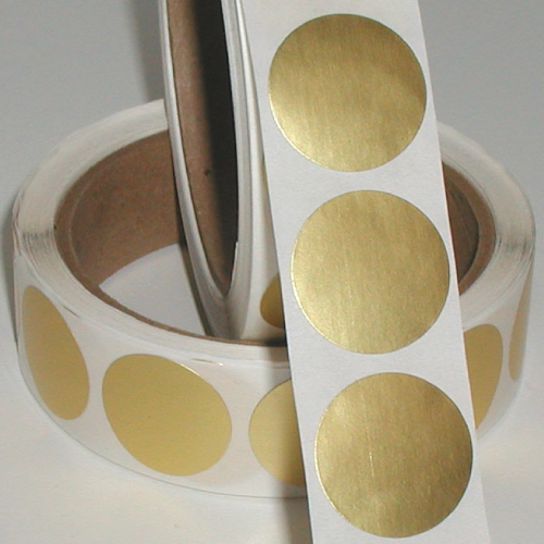 1" Bright Shiny Gold Foil Circle Seals