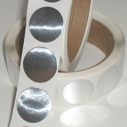 0.5" Bright Shiny Silver Foil Circle Seals