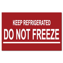 Keep Refrigerated Do Not Freeze Stickers