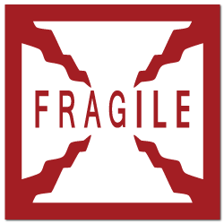 Fragile Square Stickers