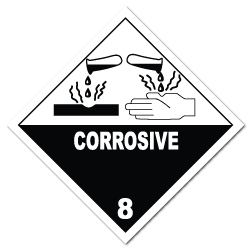 HAZMAT Class 8 Corrosive Hazardous Materials Stickers