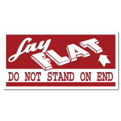Lay Flat Do Not Stand on End Stickers