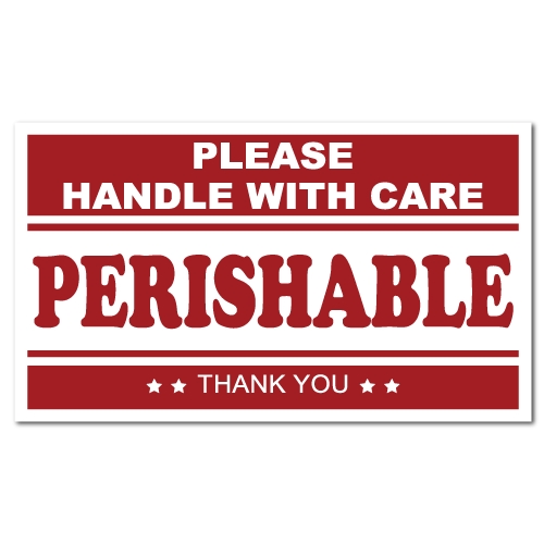 Perishable Please Handle with Care Stickers