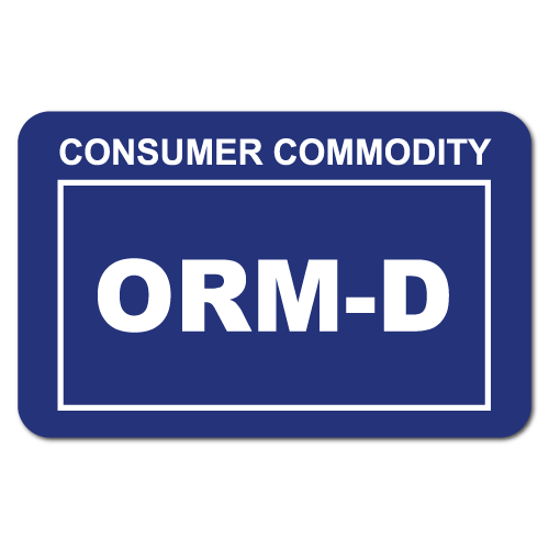 2 x 1.25 Consumer Commodity ORM-D, Roll of 100 Stickers