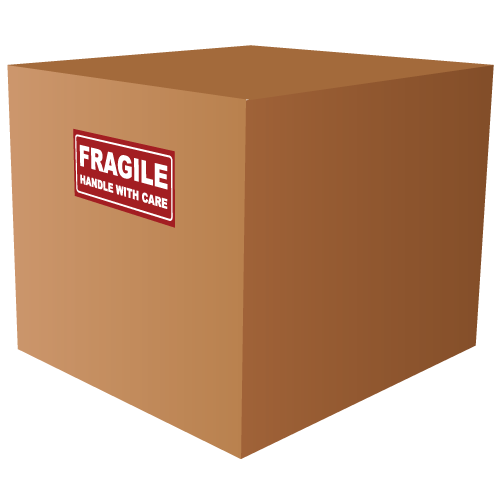Small Fragile Handle With Care Rectangle Labels