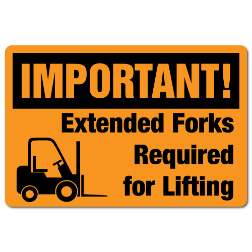 Extended Forks Required Warning Stickers