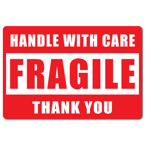 3 x 2 Fragile, Handle with Care Stickers