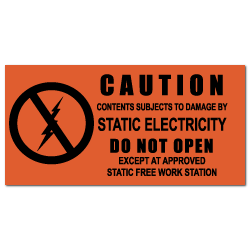 1.5" x 3" Caution Static Electricity Labels