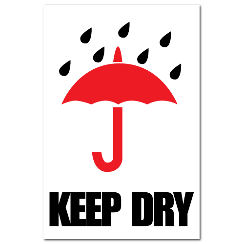 4 x 6 Keep Dry, Roll of 100 Stickers