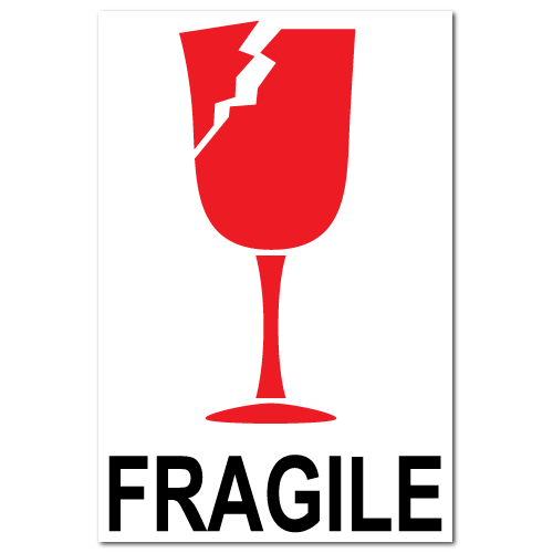 Fragile Broken Glass International Stickers