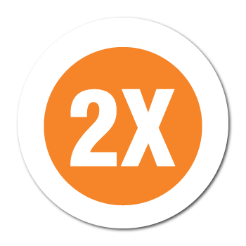 "2X" Garment Stickers