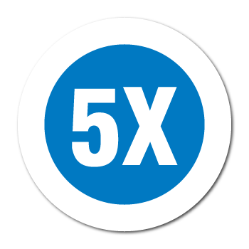 "5X" Garment Stickers