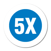 "5X" Garment Stickers