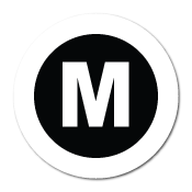 "M" Medium Garment Stickers