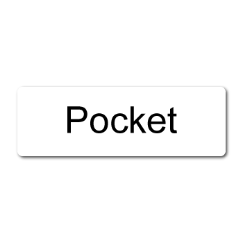"Pocket" White Rectangle Stickers