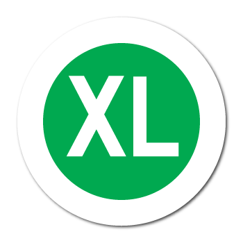 "XL" Extra Large Garment Stickers